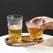 日式简约玻璃杯冰川杯高颜值创意咖啡牛奶杯磨砂透明树纹杯