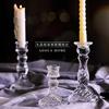 法式北欧式复古水晶，蜡烛台玻璃浪漫烛光，晚餐婚庆摄风格