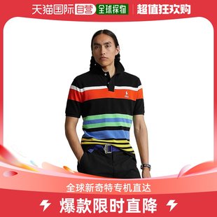 香港直邮潮奢 Polo Ralph Lauren 男士Polo 合身条纹网纱短袖衬衫