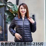 大码棉服女短款2023年轻薄羽绒棉衣加肥加大宽松棉袄冬季外套