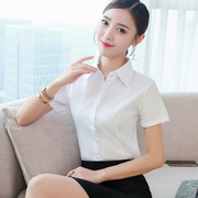 夏季白色衬衫女短袖，韩版职业ol女装，正装工作服修身显瘦衬衣女