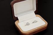 日式黑胡桃实木制情侣婚礼订婚戒指盒对戒首饰收纳盒免费雕刻
