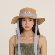 法式少女~编织大檐拉菲，草帽海边度假沙滩，遮阳帽子夏日系甜美礼帽