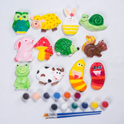 儿童涂色石膏娃娃玩具幼儿园手工，diy制作小动物陶瓷雕塑涂鸦石膏
