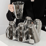 趣皿ins风创意太空银玻璃杯家用客厅套装小众设计高颜值喝水杯子