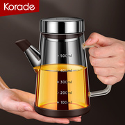 玻璃油壶家用厨房不挂油带刻度调味瓶，油瓶防漏酱油醋调料高端油瓶