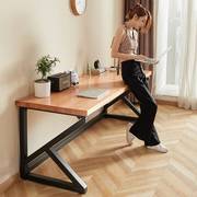 实木电脑桌台式简约双人桌子家用办公书桌现代卧室长桌北欧工作台