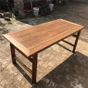 老榆木茶桌实木中式复古餐桌椅风化门板禅意功夫泡茶桌家用长条凳