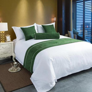 酒店宾馆床上用品床旗床尾巾，现代简约纯色，布草民宿美容院新中式