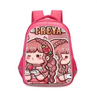 小麻薯女生书包校园学生双肩包粉红色小学女童，背包可爱的卡通包包