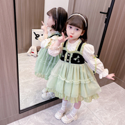 公主裙女童连衣裙春秋装2023儿童裙子洋气女宝宝蛋糕裙蓬蓬裙