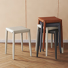 马鞍皮餐椅家用轻奢高级感2024小椅子意式极简可叠放餐桌凳子