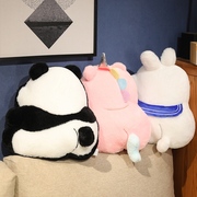 可爱动物熊猫背影汽车靠垫抱枕，被子两用办公室午睡枕头毯子二合一