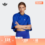 学院风短款宽松运动短袖，polo衫女装，春夏adidas阿迪达斯三叶草