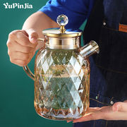 瑜品佳玻璃茶壶大容量，泡茶壶高硼硅玻璃花茶壶，冷水壶明火加热1700