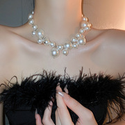 欧美夸张大珍珠项链，新娘轻奢小众气质，2023锁骨链女颈链
