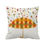 雨雨伞天气水滴插画方形抱枕靠枕沙发靠垫双面含芯礼物