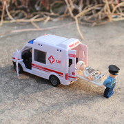 宝宝儿童玩具大号120救护车救援警车模型，仿真小汽车男孩惯性开门