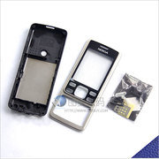 适用诺基亚NOKIA 6300手机外壳 含前壳 镜面 后盖 小配件 银色