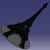 埃菲尔铁塔金属板拼版三维几何，数模型3d打印素材拼图金属工艺设计