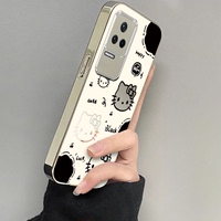 适用红米k50手机壳redmik50redmi电镀镜面22021211ac小米高级保护套女可爱kt猫防摔k5o玻璃k50外壳钢化膜