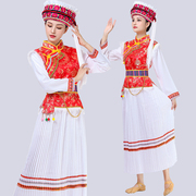 云南大理白族服装女少数民族演出服金花衣服葫芦丝表演服饰