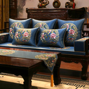 红木沙发垫新中式刺绣古典实木家具坐垫防滑定制罗汉床垫子五件套