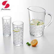 冷水壶进口帕莎帕琦玻璃，水壶水杯套装家用刻花透明酒杯果汁
