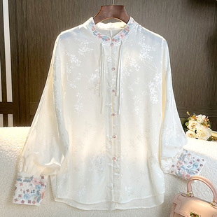 唐装中国风女装新中式衬衫旗袍茶服马面裙搭配的上衣重工刺绣小衫