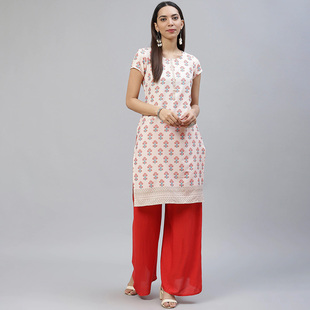 印度传统女装民族风服饰中长款花卉印花上衣桃色春夏短袖