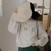 时尚起义韩国甜美森女风mode彩色字母，加绒卫衣t恤mi23122507
