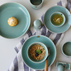 龙泉青瓷福字餐具单品碗盘碟子创意微波炉适用中式饭碗勺深盘平盘