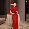 红色改良新中式新娘旗袍敬酒服结婚2024年轻款订婚礼服裙夏季