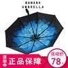 banana小黑胶伞双层防晒防紫外线遮太阳伞折叠女晴雨伞两用upf50+