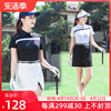 夏季高尔夫服装 女款短袖T恤速干POLO衫透气拼接网纱运动上衣服