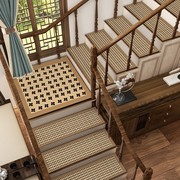 中式楼梯踏步垫硅藻泥免胶自粘复式台阶地垫室内宿舍防滑阁楼地毯