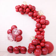 双层宝石红圆形乳胶气球求婚庆布置造型装饰浪漫创意室内石榴红球