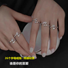 丽沁s925纯银锆石戒指26个字母开口戒指高级感轻奢韩版食指戒手饰