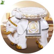 欧式大象换鞋凳子摆件招财客厅，结婚礼物乔迁白色大象凳子创意