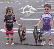 平衡车骑行服夏季速干男女儿童轮滑赛车自行车，表演短袖薄款套装