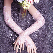 网纱牡丹蕾丝花朵，长款新娘手套婚纱手套，礼服婚礼配饰拍照优雅多色