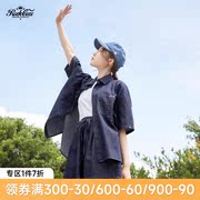 ROCKCOCO时尚宽松短袖衬衫短裤女夏季显瘦牛仔套装ins潮流