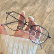 超轻透明眼镜框女配眼镜网上配度数边框白色无度数方圆脸显瘦近视