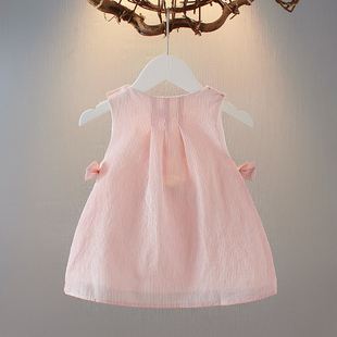 女童夏装背心裙0-1-2-3岁女宝宝洋气连衣裙6-7-8个月婴儿条纹裙子