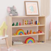 ins北欧风儿童书架，实木简约储物柜幼儿园，儿童房玩具收纳柜整理架