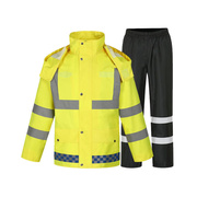 屹选工品荧光黄XL码（175）反光雨衣新式分体套装成人外套雨衣雨