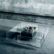 北欧设计师款意式极简风玻璃家用茶几创意经典方形透明客厅矮桌子