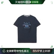 香港直邮Emporio Armani阿玛尼男士T恤藏蓝色圆领短袖印花时尚