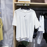 Nike/耐克女夏季圆领大勾印花透气宽松休闲运动短袖T恤DV8023-133