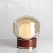 中式红木玻璃小台灯创意时尚书房卧室客房现代简约床头设计师台灯